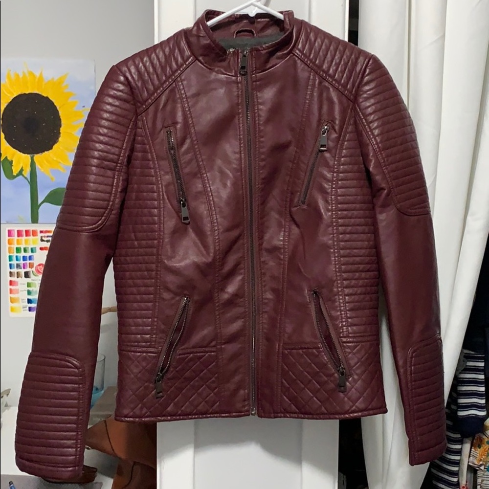 Burgundy "Leather" Jacket